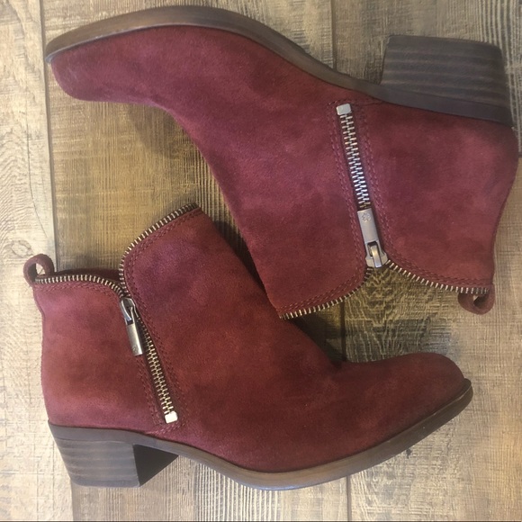 Lucky Brand Maroon Ankle Boots Sz5.5 - Picture 1 of 7